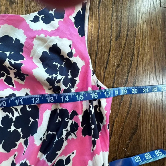 Boden Vintage Bow A Line Dress Pink and Blue Floral Print Size 10R 1186 - Picture 7 of 11